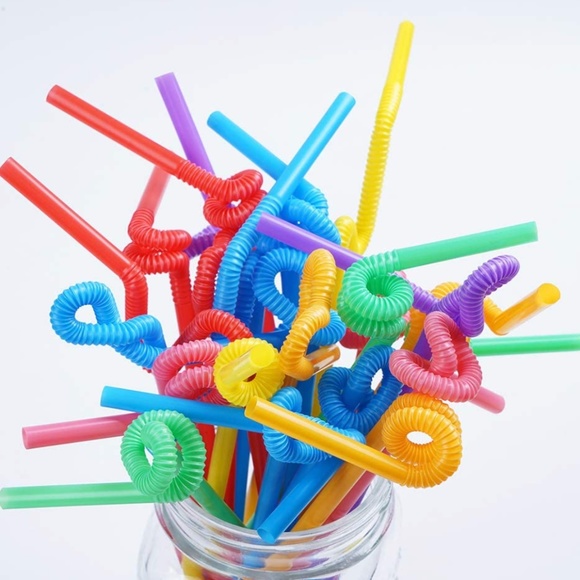 NEW! 200 Pcs Colorful Plastic Long Flexible Straws - Picture 6 of 7